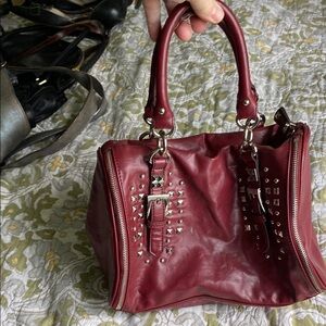 Nine West  Burgundy Leather Handbag
